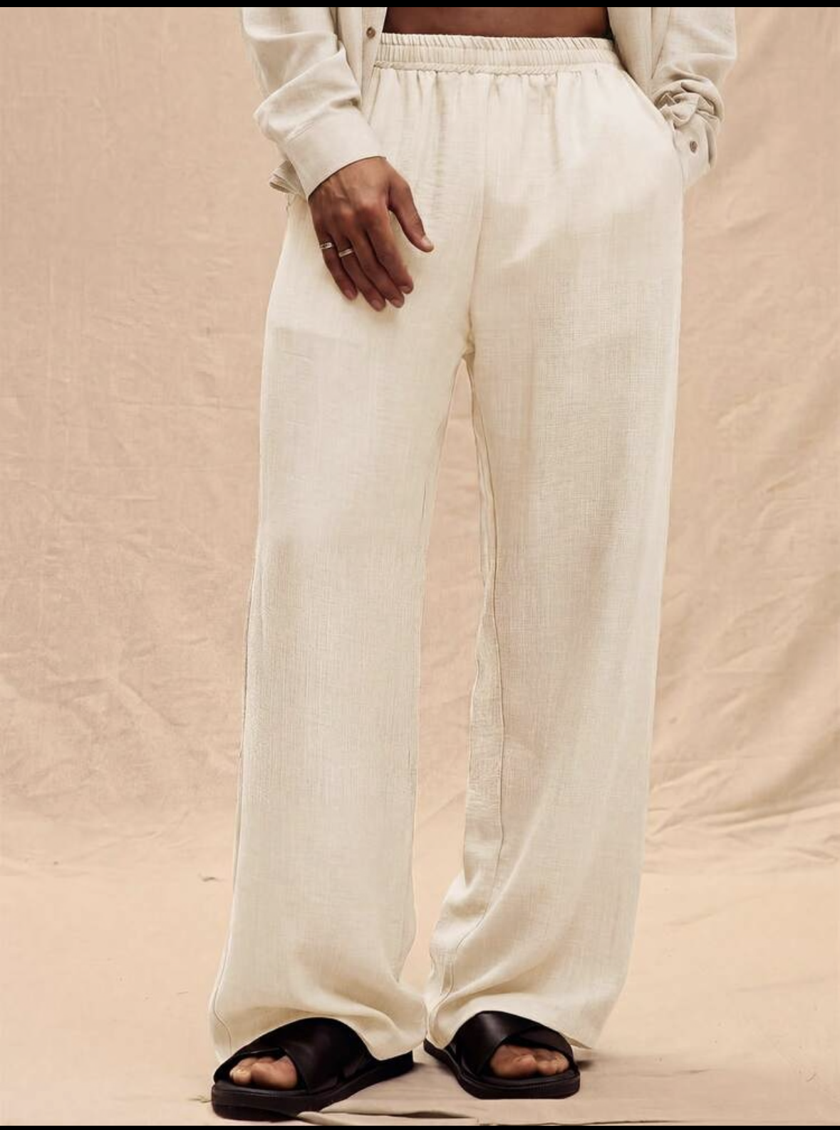 Beige Breeze Relaxed Linen Pant