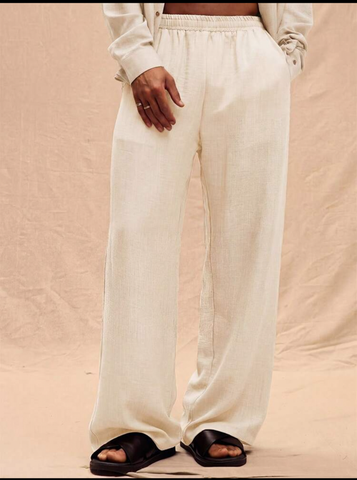 Beige Breeze Relaxed Linen Pant