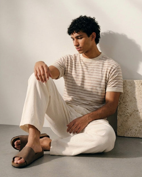 Heavyweight ribbed crew neck t-shirt