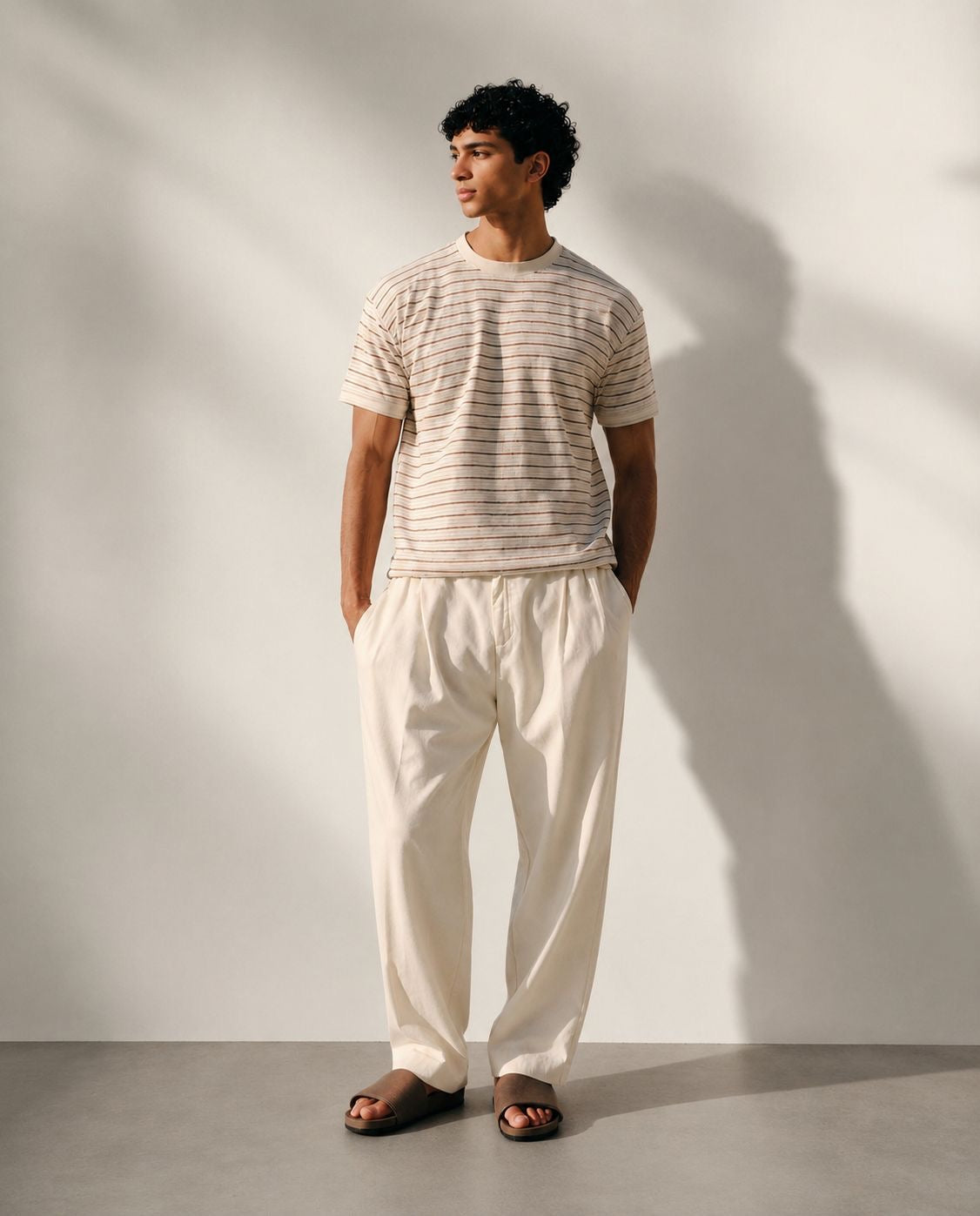 Heavyweight ribbed crew neck t-shirt